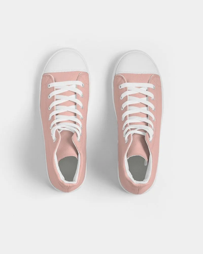 Pale Pastel Pink Red Women's High-top Canvas Sneakers | Women's | Bright Pale Pastel Pink Red | C0M30Y22K0
