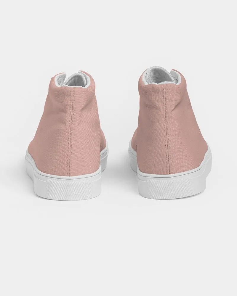 Pale Pastel Pink Red Women's High-top Canvas Sneakers | Women's | Bright Pale Pastel Pink Red | C0M30Y22K0