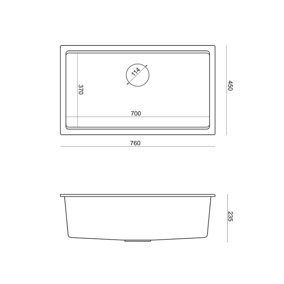 Quadron Logan 110 Soft Taupe, topmount or undermount sink