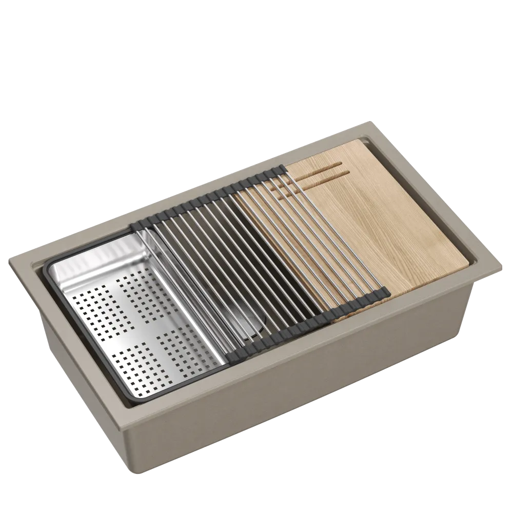 Quadron Logan 110 Soft Taupe, topmount or undermount sink