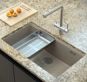 Quadron Logan 110 Soft Taupe, topmount or undermount sink