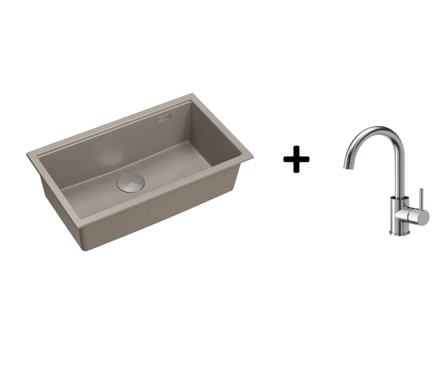 Quadron Logan 110 Soft Taupe, topmount or undermount sink