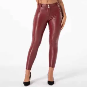 Red Leather Skinny Pant Women