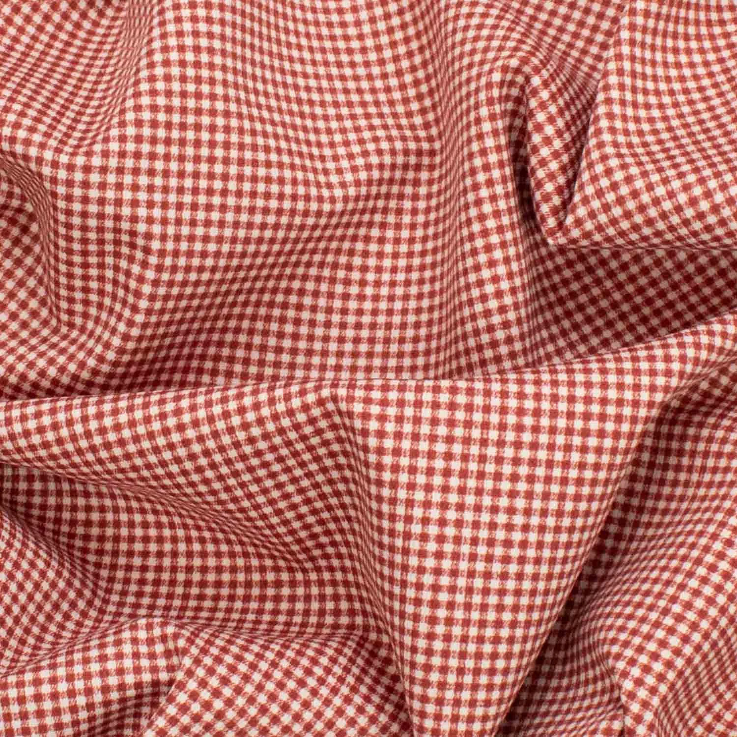 Red Micro Checks Polycotton Prints 280CM