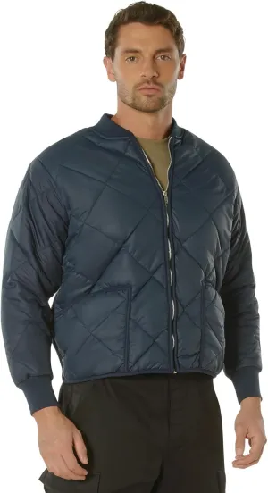 Rothco Diamond Quilted Nylon Flight Jacket - Insulated Warm Winter Bomber Style Coat