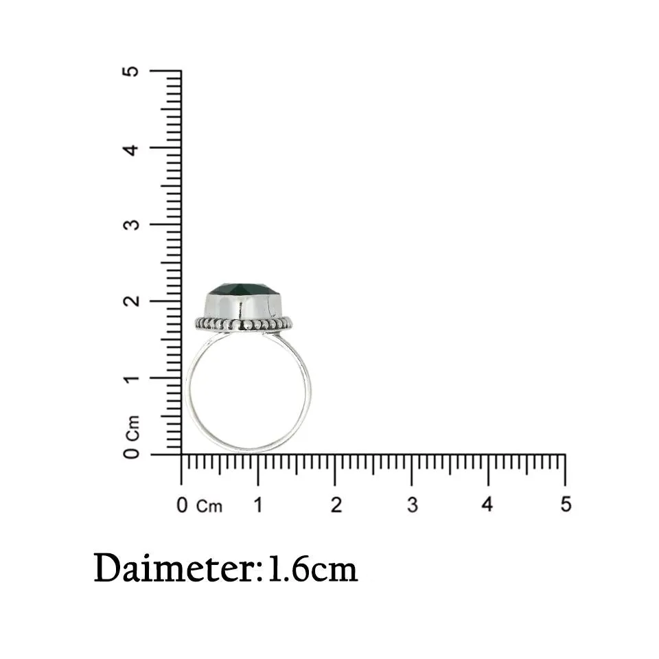 Silver Exquisite Green Stone Ring