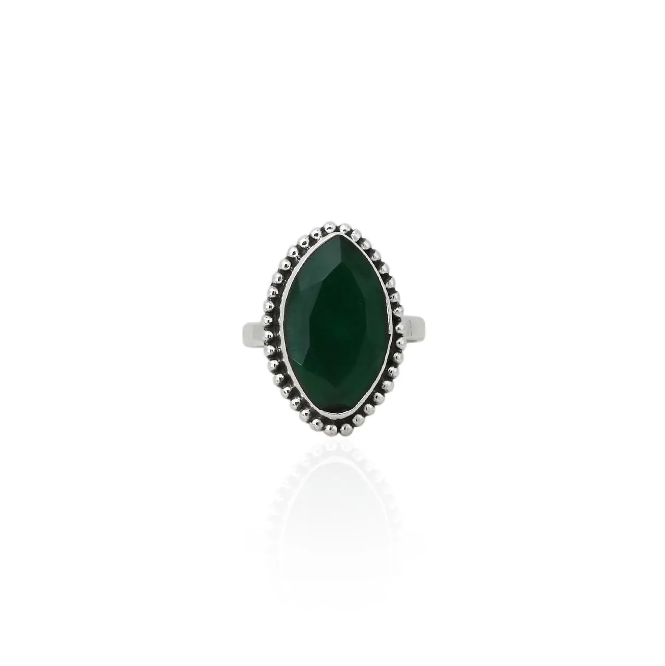 Silver Exquisite Green Stone Ring