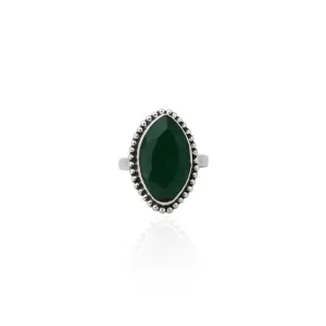 Silver Exquisite Green Stone Ring