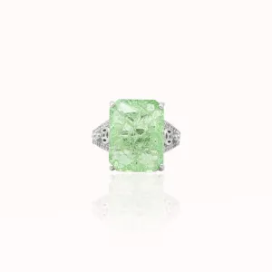 Silver Sterling Natural Green Stone Ring