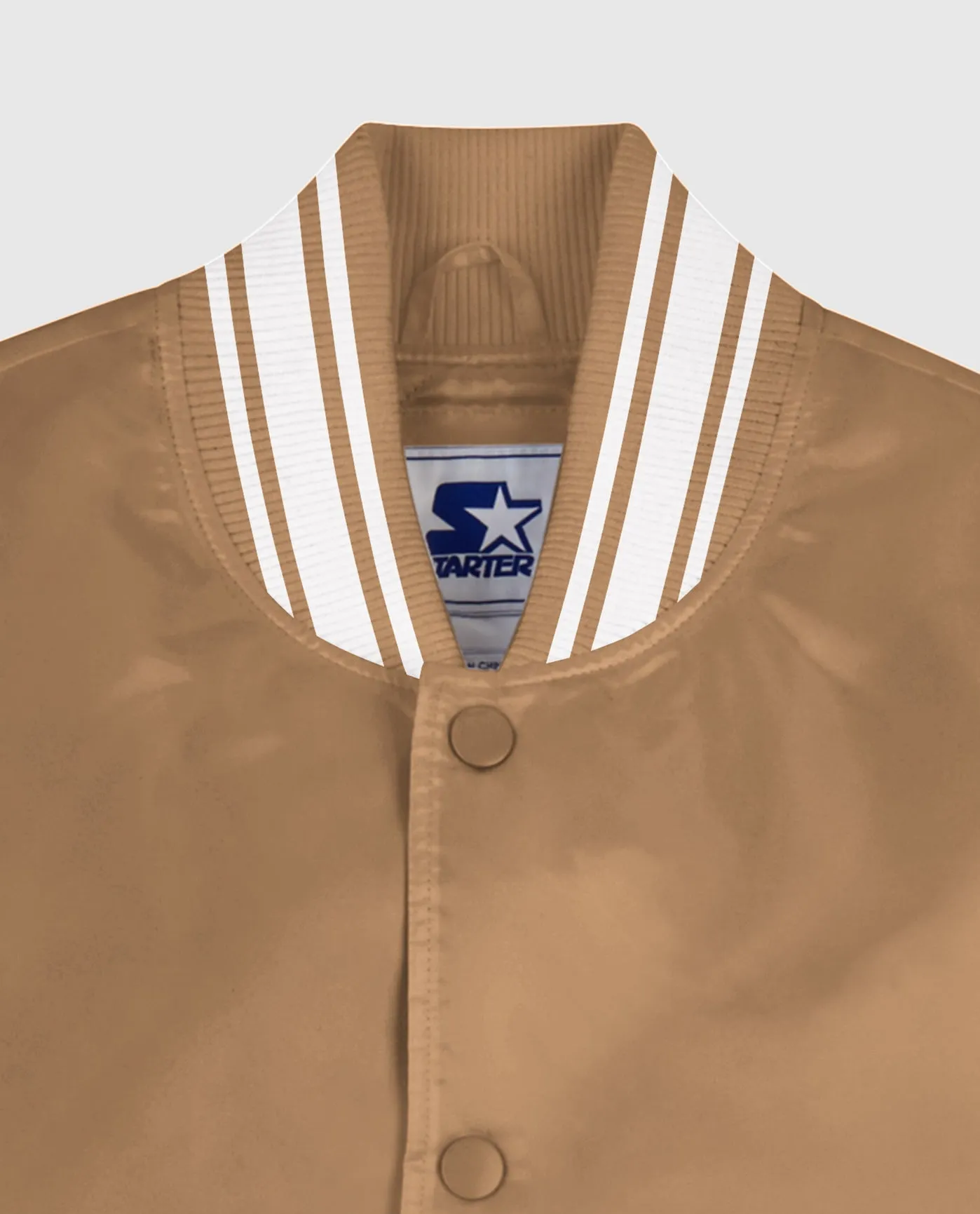 Starter Locker Room Full-Snap Satin Jacket Wheat