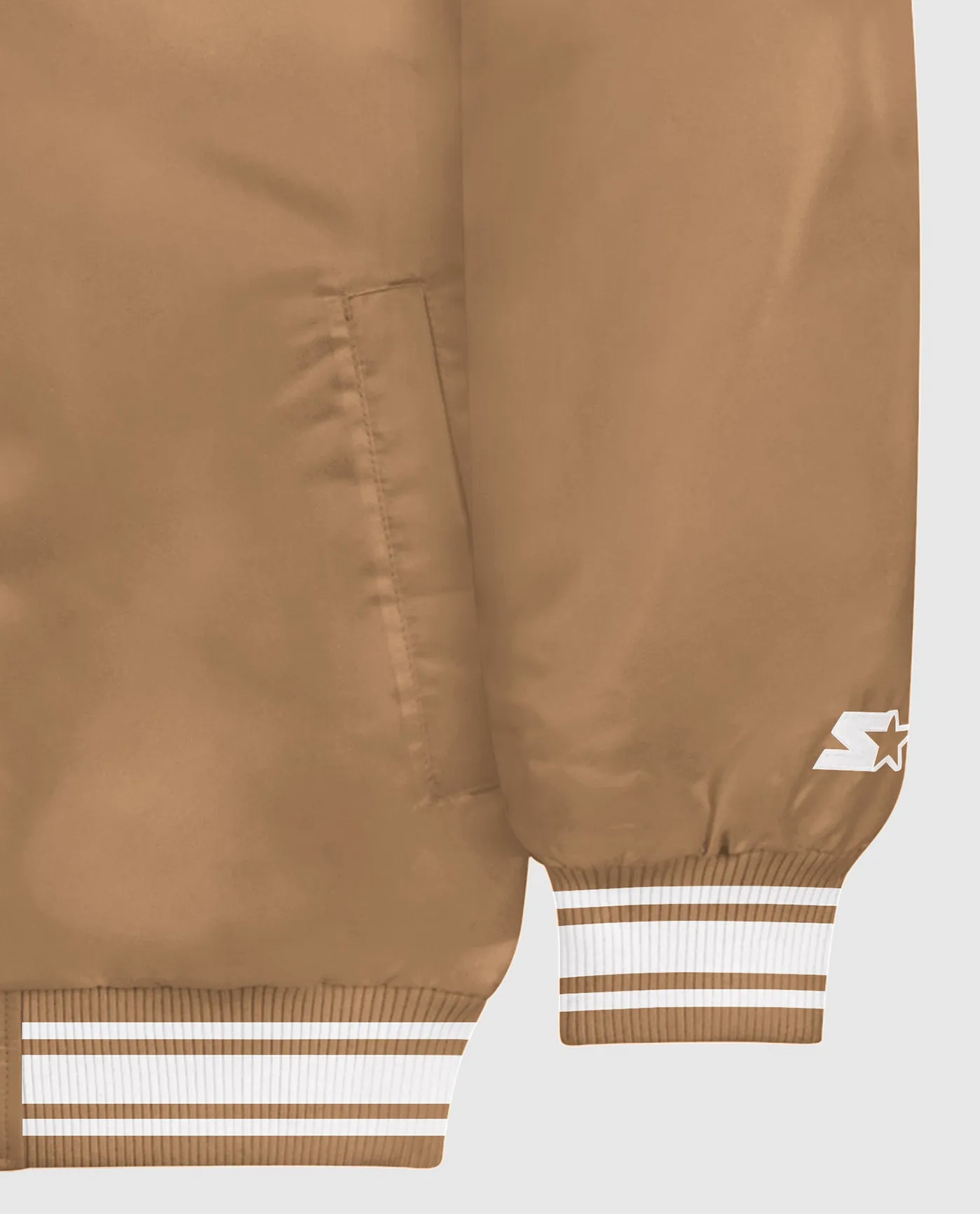Starter Locker Room Full-Snap Satin Jacket Wheat