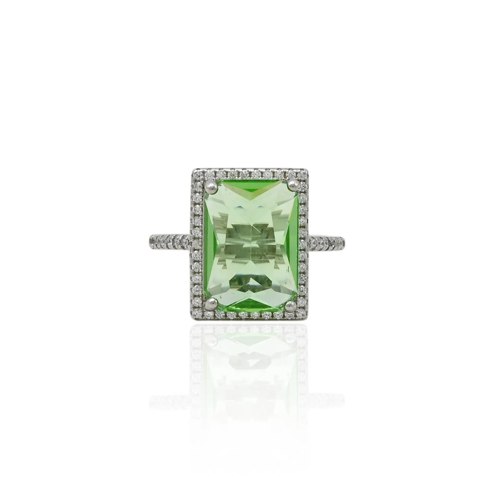 Sterling Silver "Beauty of Nature" Green Ring for Girls