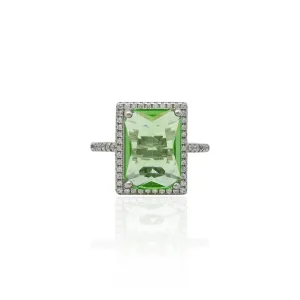 Sterling Silver "Beauty of Nature" Green Ring for Girls
