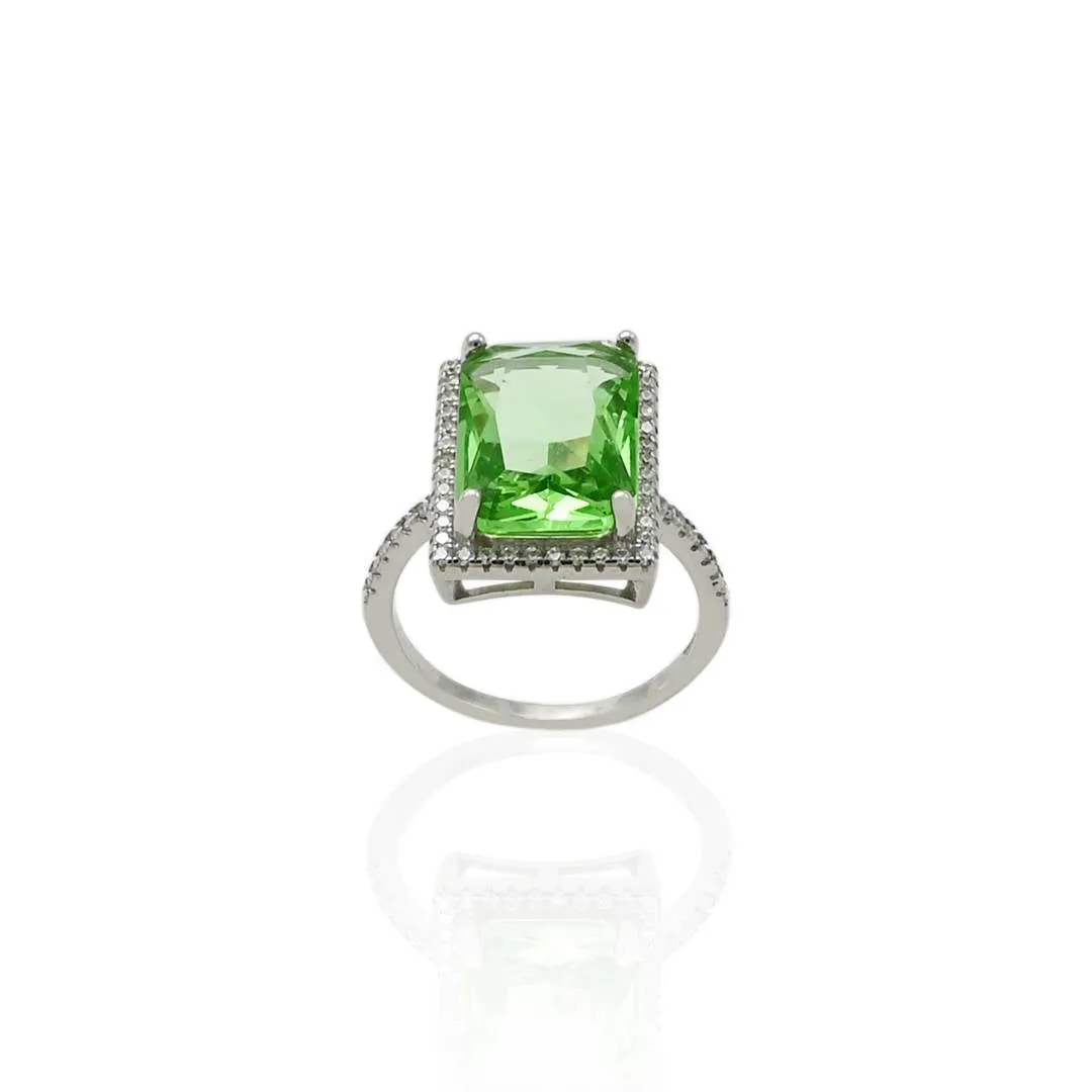 Sterling Silver "Beauty of Nature" Green Ring for Girls