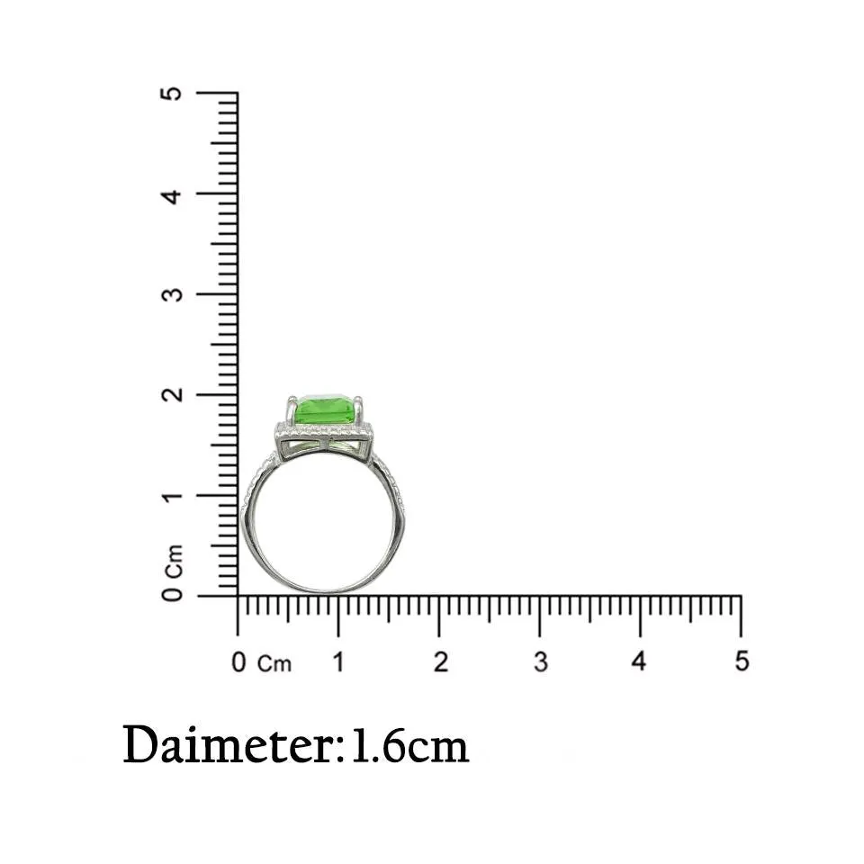 Sterling Silver "Beauty of Nature" Green Ring for Girls