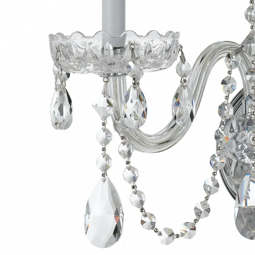Traditional Crystal 3 Light Swarovski Strass Polished Chrome Sconce